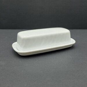 Corning White Swirl Enhancements Covered Butter Dish 1/4 Lb Butter Dish & Lid